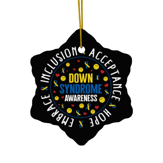 Down Syndrome Awareness Ceramic Ornaments, Embrace Inclusion