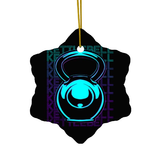 Kettlebell Lifting Workout Gym Retro Ceramic Ornaments