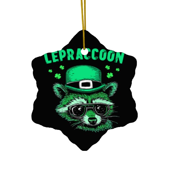 Lepraccoon Kobold Irish Raccoon Saint Patrick Ceramic Ornaments