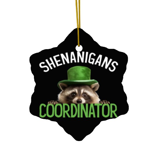 Shenanigans Coordinator Cute Raccoon Funny Ceramic Ornaments
