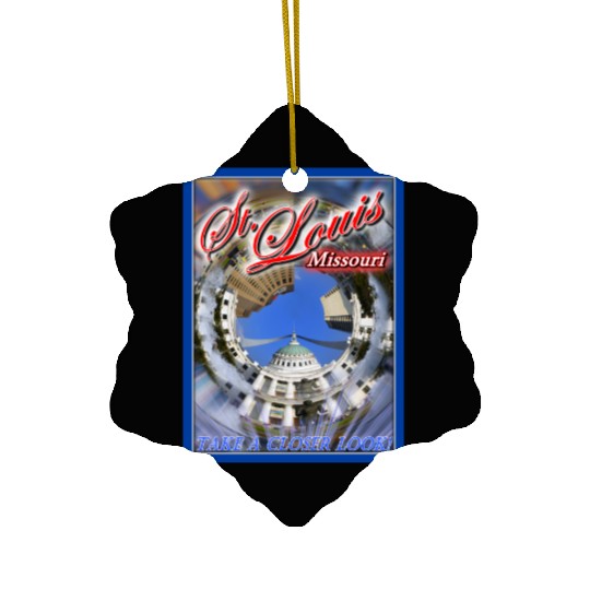 Historic Downtown St. Louis Arch & Courthouse Ceramic Ornaments