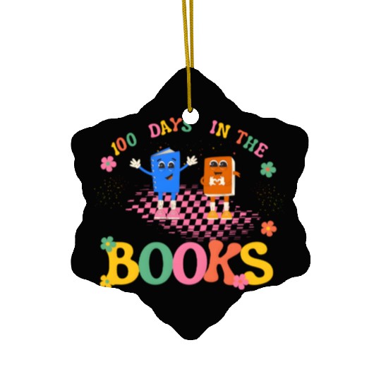 100 Days in the Books Reading Teacher Ceramic Ornaments