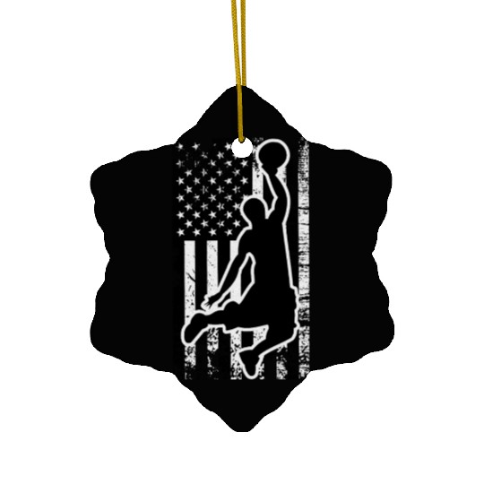 US Flag Basketball Ceramic Ornaments
