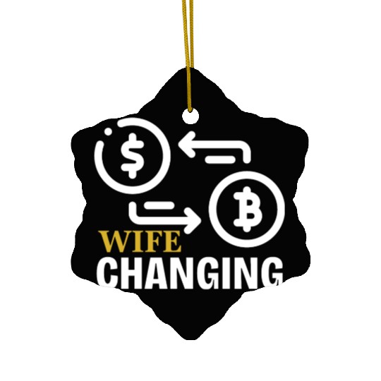 Black and Gold Wife Changing - Bitcoin Ceramic Ornaments