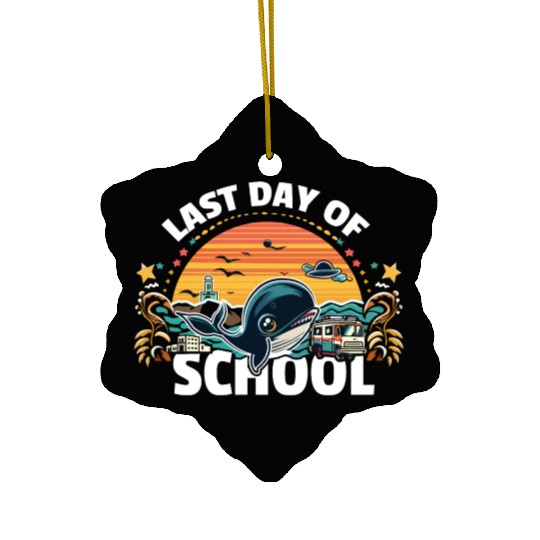 Last Day Of School Teacher Student Ceramic Ornaments