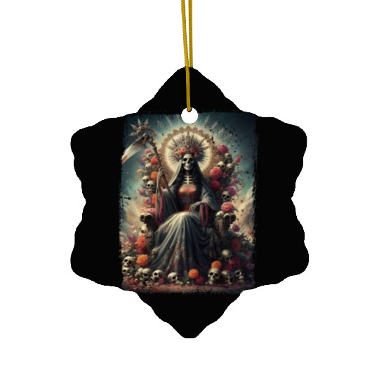 La Santa Muerte Saint Death Ceramic Ornaments