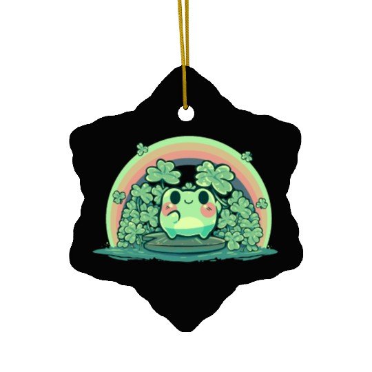 Lucky Cute Frog Ceramic Ornaments