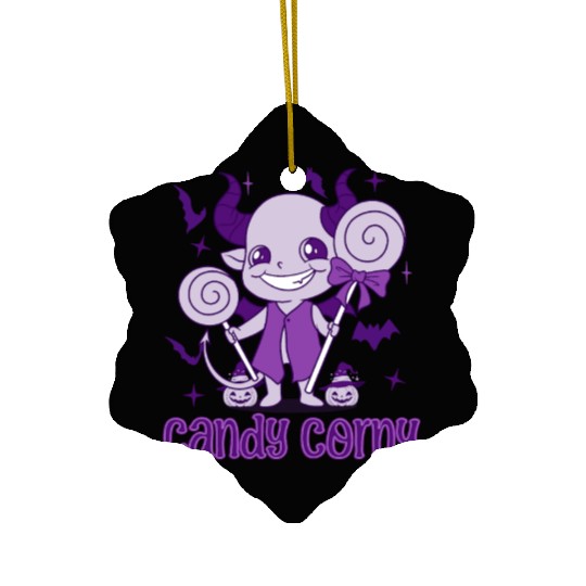 Candy Corny Cute Ghost Ceramic Ornaments