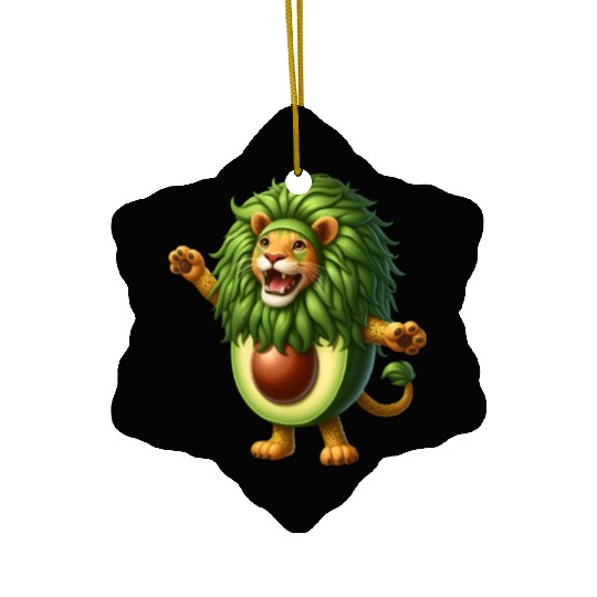 Avocado Lion Ceramic Ornaments