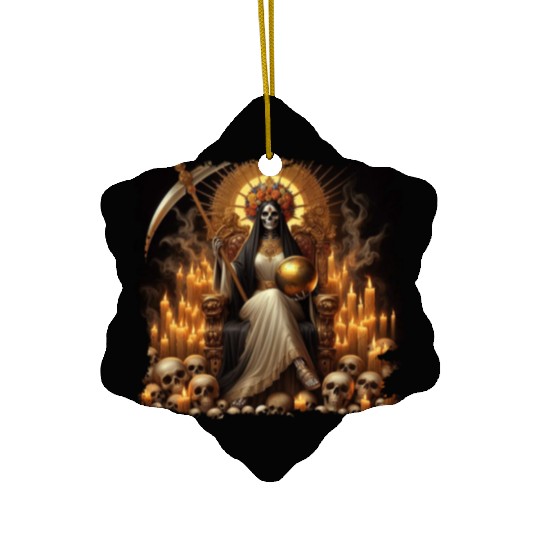La Santa Muerte Saint Death Ceramic Ornaments