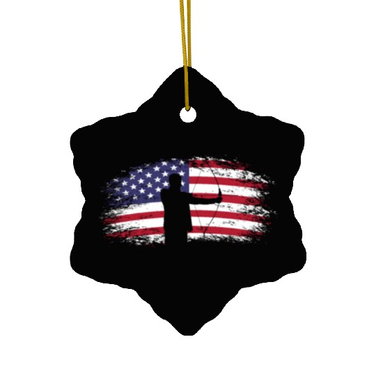 Archery Bow America USA Ceramic Ornaments