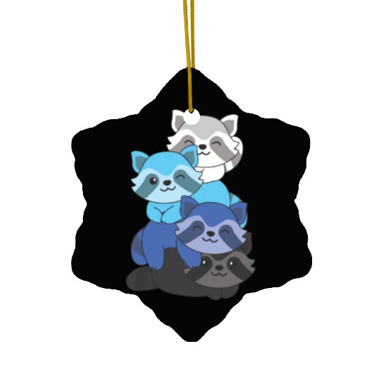 Transmasc Flag Pride Lgbtq Cute Raccoon Ceramic Ornaments