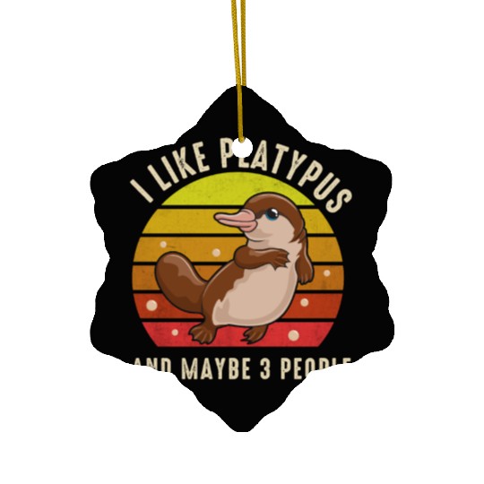 I Like Platypus And Maybe 3 People Ceramic Ornaments