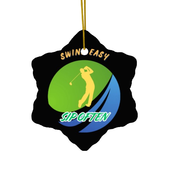 Swing Easy, Sip Often. Funny golf beer Ceramic Ornaments