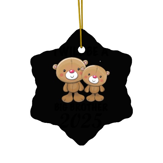 I'm Going To Be A Big Brother 2025 Teddy Bear Ceramic Ornaments
