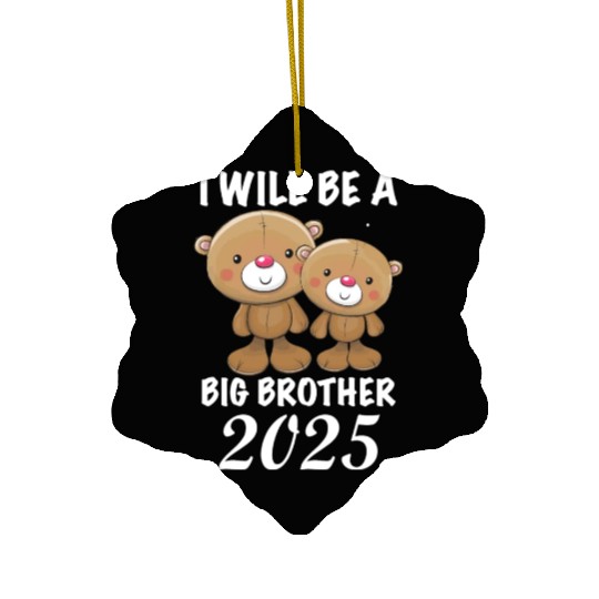 I'm Going To Be A Big Brother 2025 Teddy Bear Ceramic Ornaments