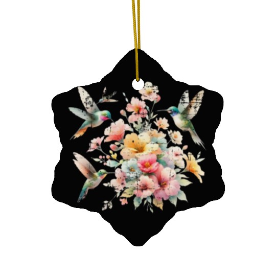 Hummingbird Nature Lover Spring Wildlife Vintage Ceramic Ornaments