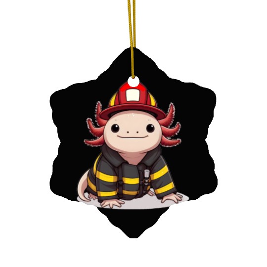 Axolotl Firefighter Ceramic Ornaments