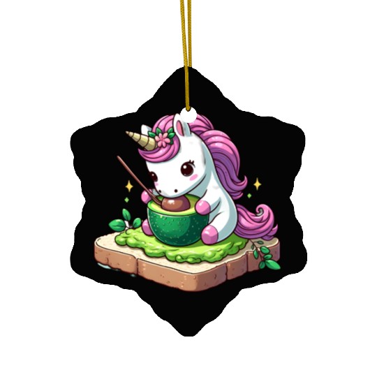 Unicorn's Avocado Toast Ceramic Ornaments