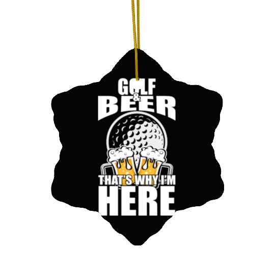 Funny Golf Beer Ceramic Ornaments Funny Picture