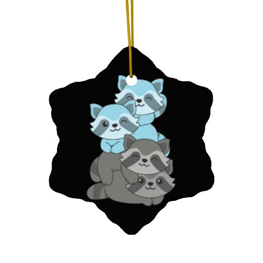 Car Flag Pride Lgbtq Cute Raccoon Ceramic Ornaments