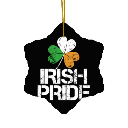 IRISH PRIDE Celtic Cross St Patricks Day Ceramic Ornaments