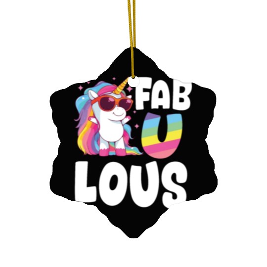 LGBTQ+ Unicorn Ceramic Ornaments