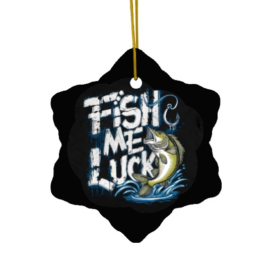 Fish me luck, Fisher Ceramic Ornaments