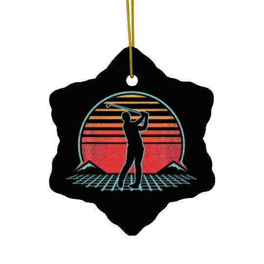 Golf 70s 80s Golfer Player Ceramic Ornaments