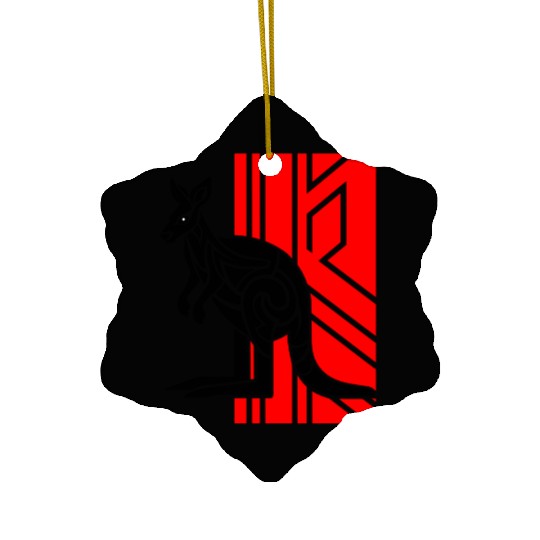 Kangaroo Vector Design 3 Colors Ceramic Ornaments