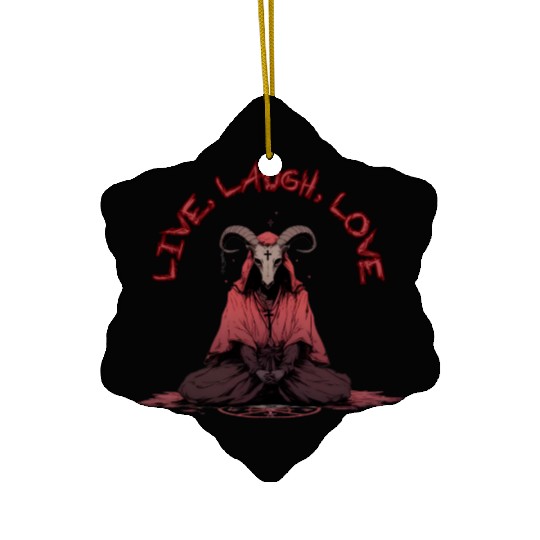 Live, Laugh, Love Baphomet Ceramic Ornaments