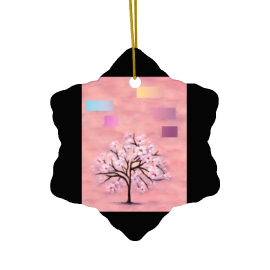 Cherry Blossom Tree, Nature,Green Earth Series Ceramic Ornaments