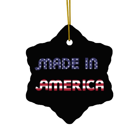 Made in America American Flag Font Funny Patriotic Ceramic Ornaments