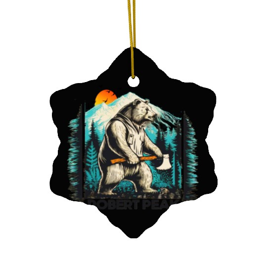 Wild Fun: Grizzly Bears & Funny Moments in Nature Ceramic Ornaments