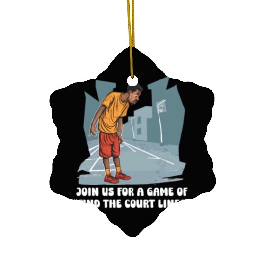 Street Basketball Join Game Find Court Lines Ceramic Ornaments
