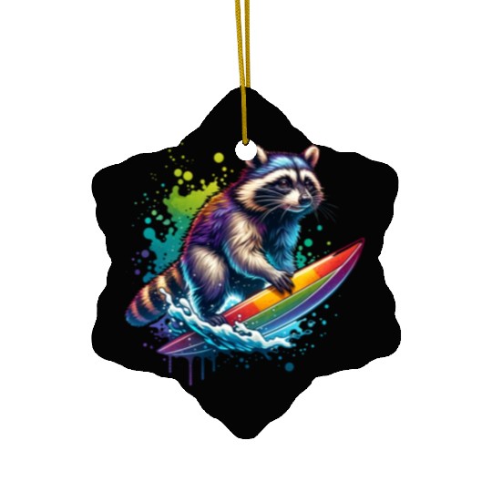 Raccoons Ceramic Ornaments, Raccoon Ceramic Ornaments, Gift for Raccoon