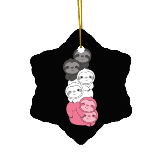 Femaric Flag Pride Lgbtq Cute Sloth Ceramic Ornaments