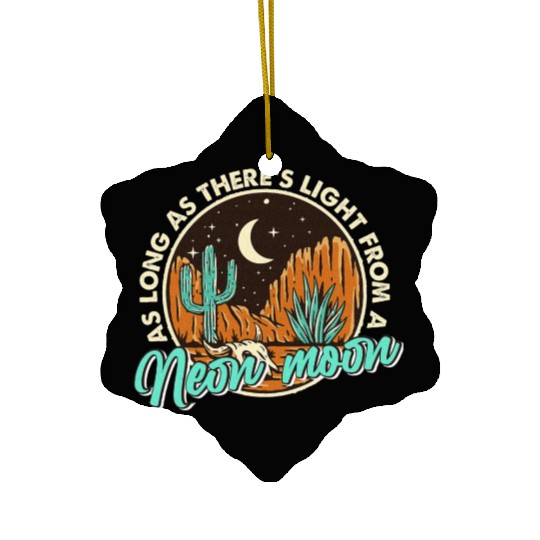 Neon Moon Cactus Country Mountain Vintage Retro Ceramic Ornaments