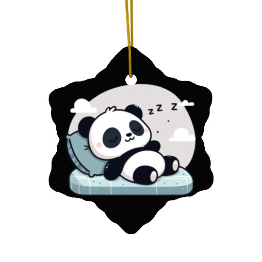 Sleeping baby panda Ceramic Ornaments