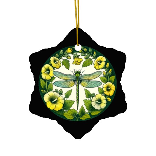 Green Dragonfly Ceramic Ornaments