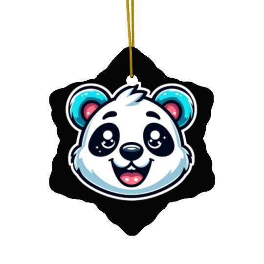 Cute Panda Cute Baby Panda Face Ceramic Ornaments