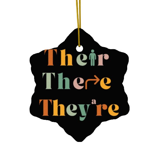 Their There They re Funny English Teacher Gramma Ceramic Ornaments