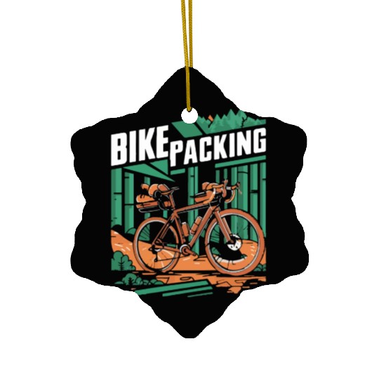 Bikepacking Gravel Bike - Adventure in Nature Ceramic Ornaments