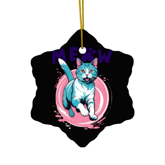 meow Ceramic Ornaments