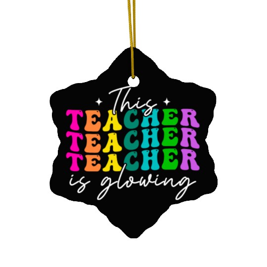 This Teacher Is Glowing Hello Summer Ceramic Ornaments