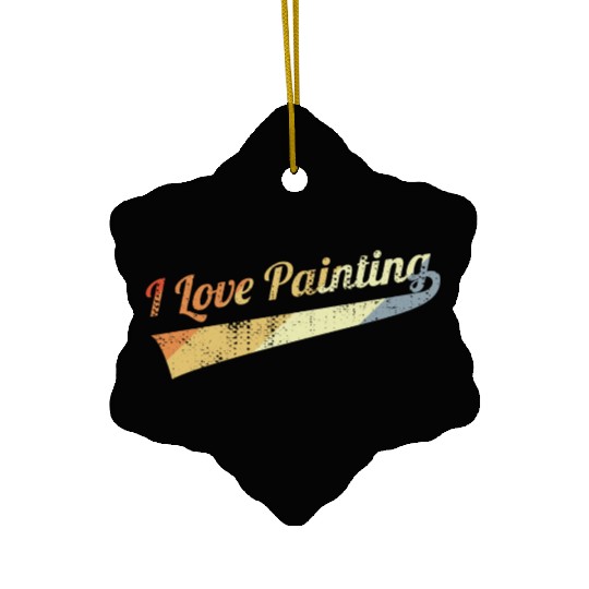I Love Painting Vintage Look Ceramic Ornaments