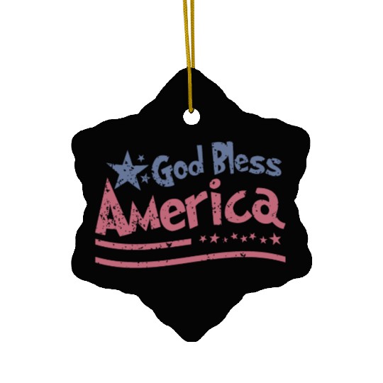 God Bless America Lovers Independence Ceramic Ornaments
