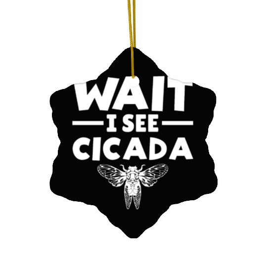 Wait I See Cicada, Funny Colorful Cicada Spring Ceramic Ornaments