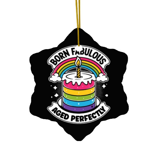 Birthgay Gay Pride Flag Pride Month Equal Rights Ceramic Ornaments