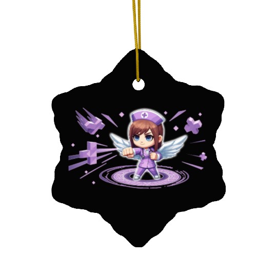 Chibi Nurse Angel Ceramic Ornaments